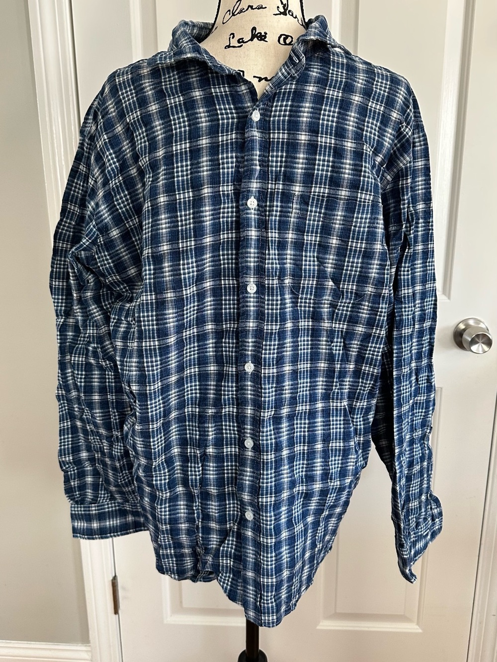 Brooks Brothers Men's Regent XL Long Sleeve Button Down Shirt Blue Cotton